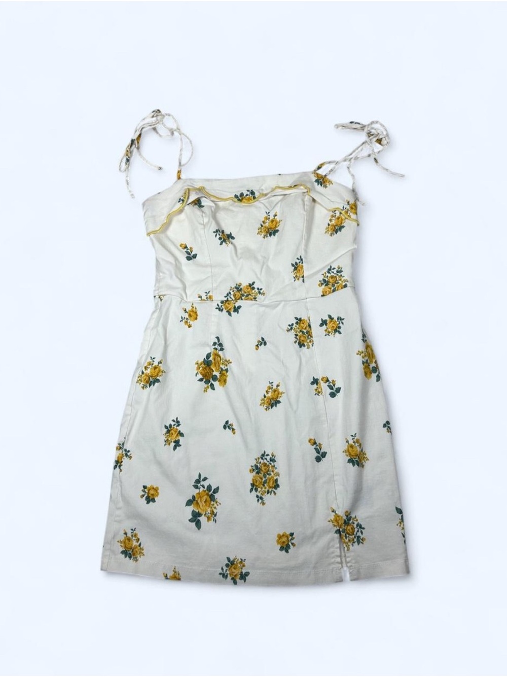 Trixxi White Mini Dress with Yellow Floral Print